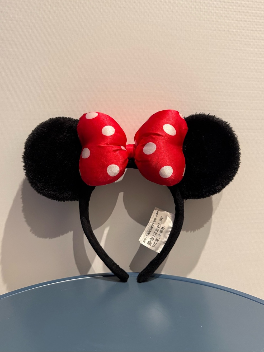 Disney Parks Minnie Mouse Ears Red White Polka Dot Bow Black Headband